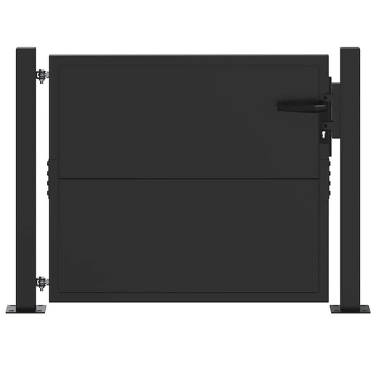 Garden Gate 110 x 105 cm Powder-Coated Steel Black Lockable