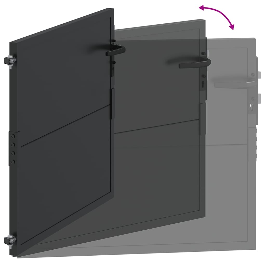 Garden Gate with Lock Black 110 x 105 cm Powder-Coated Steel