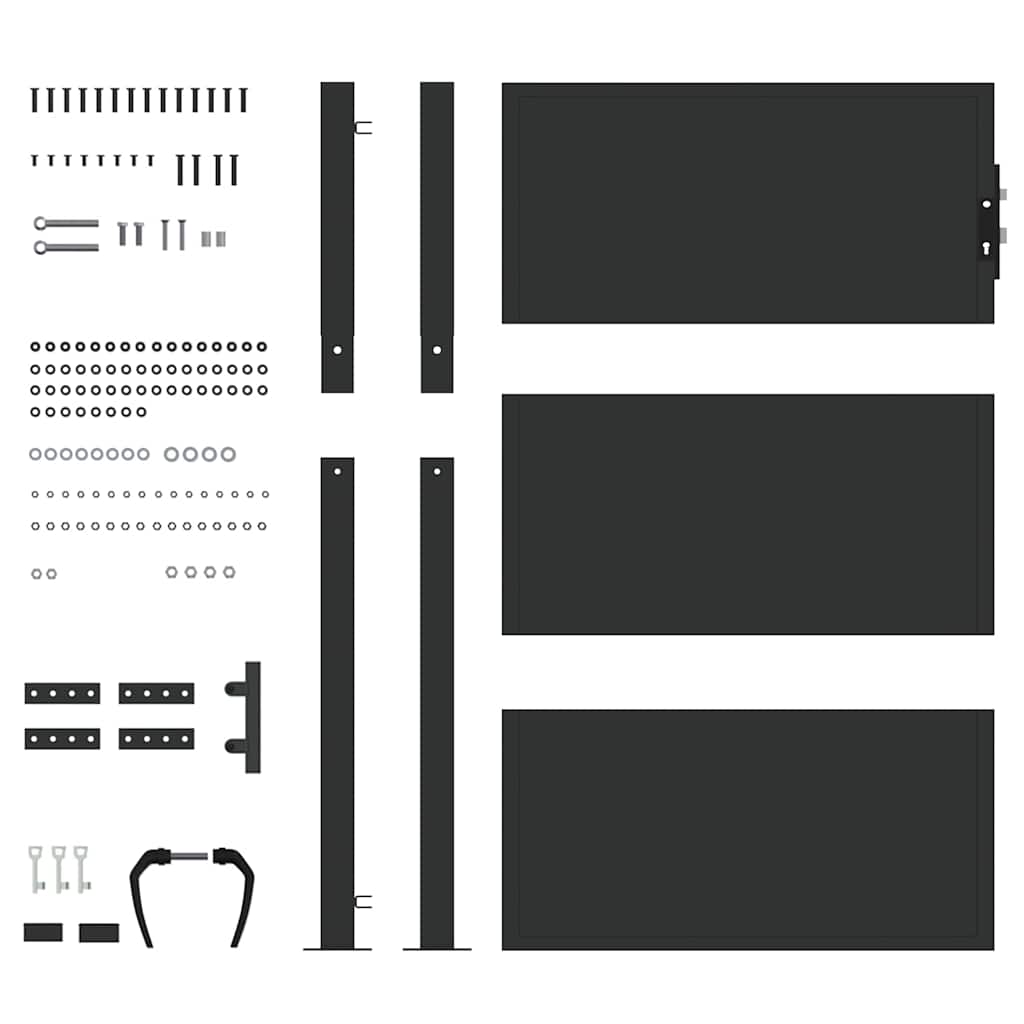 Garden Gate with Lock Black 110 x 130 cm Powder-Coated Steel