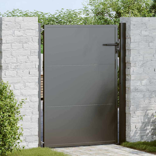 Garden Gate 110 x 130 cm Powder-Coated Steel Black Lockable