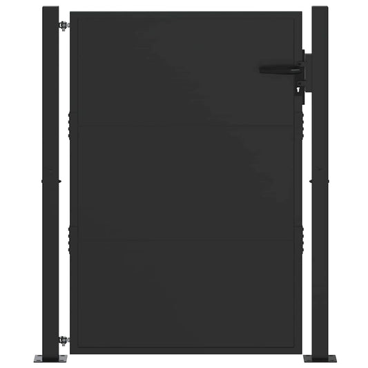 Garden Gate 110 x 130 cm Powder-Coated Steel Black Lockable