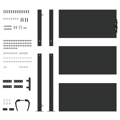 Garden Gate with Lock Black 110 x 155 cm Powder-Coated Steel