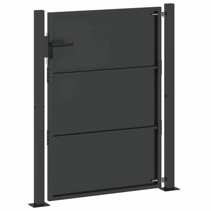 Garden Gate with Lock Black 110 x 155 cm Powder-Coated Steel