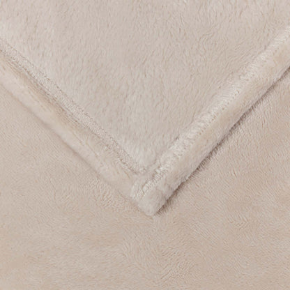 Throw Blanket Beige 130 x 150 cm Fleece