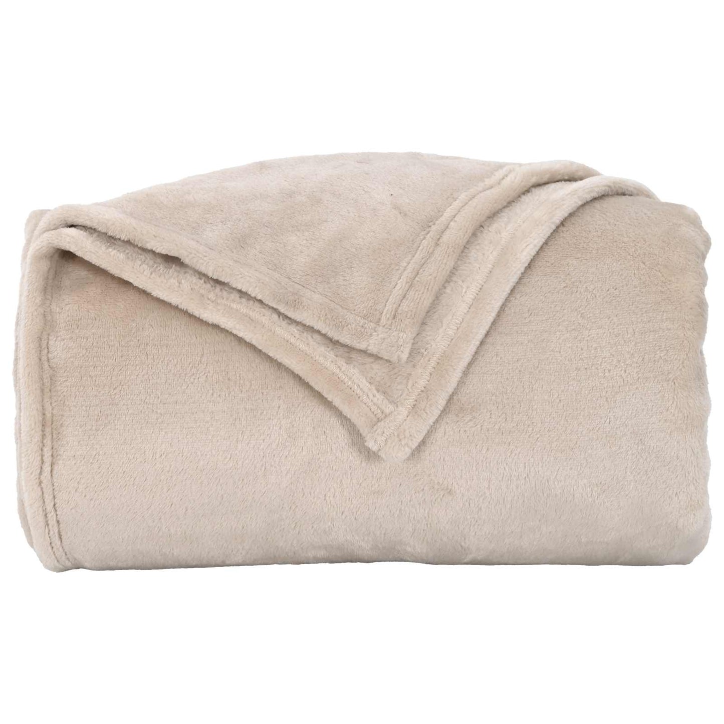Throw Blanket Beige 130 x 150 cm Fleece