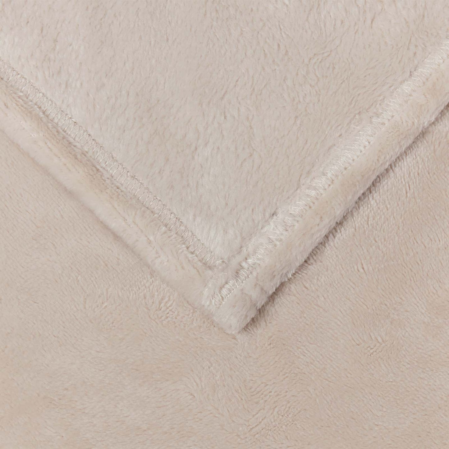 Throw Blanket Beige 220 x 240 cm Fleece