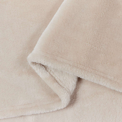 Throw Blanket Beige 220 x 240 cm Fleece