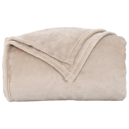 Throw Blanket Beige 220 x 240 cm Fleece