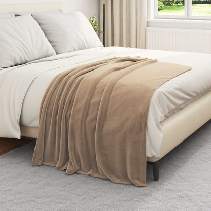 Throw Blanket Camel 130 x 150 cm Fleece