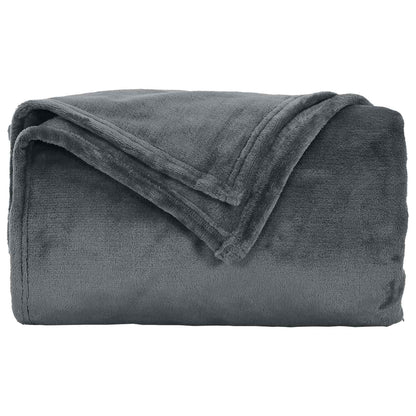 Throw Blanket Dark Grey 150 x 200 cm Fleece