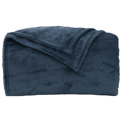 Throw Blanket Navy Blue 130 x 150 cm Fleece
