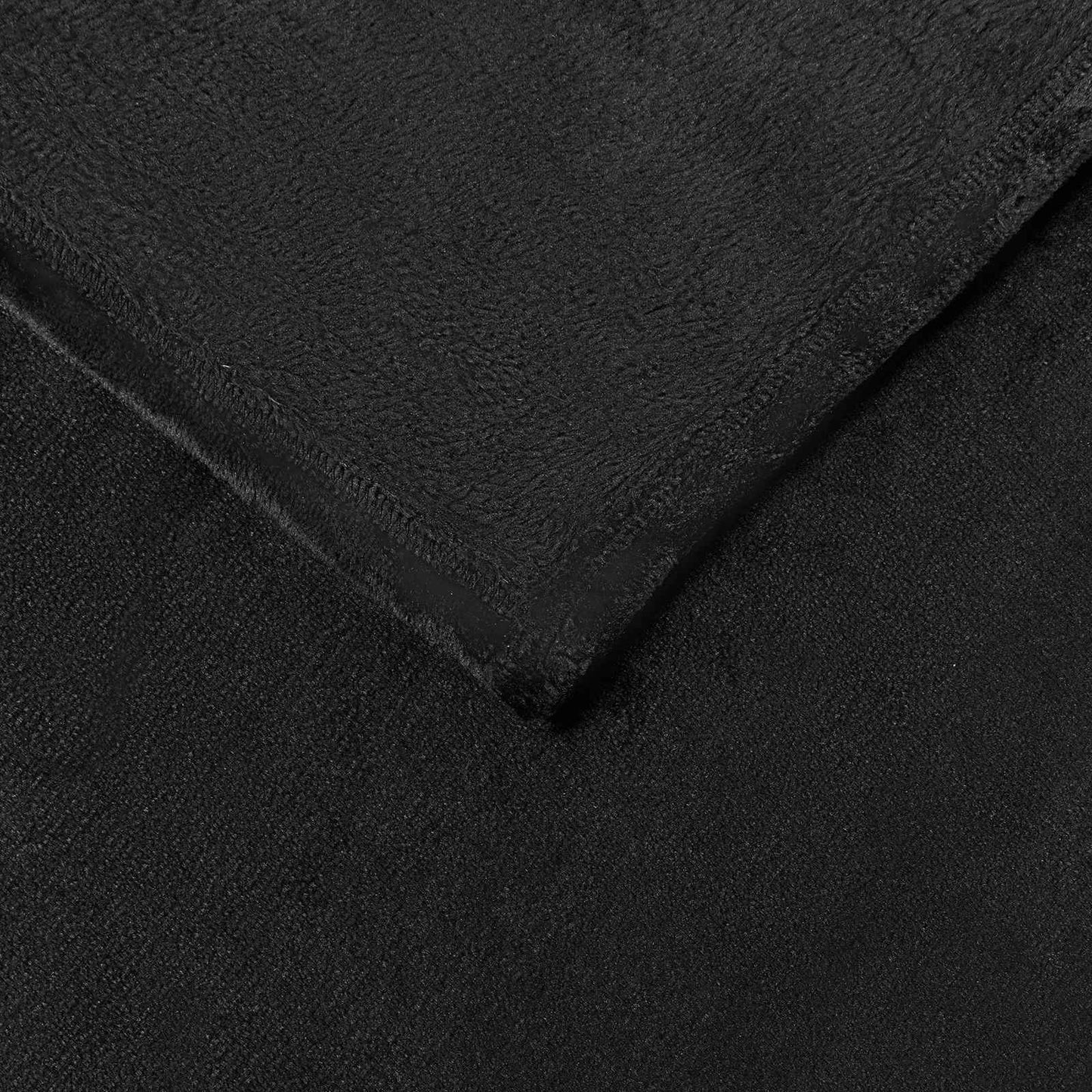 Throw Blanket Black 130 x 150 cm Fleece
