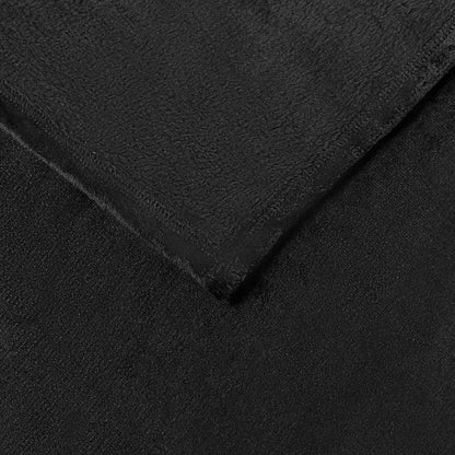 Throw Blanket Black 130 x 150 cm Fleece