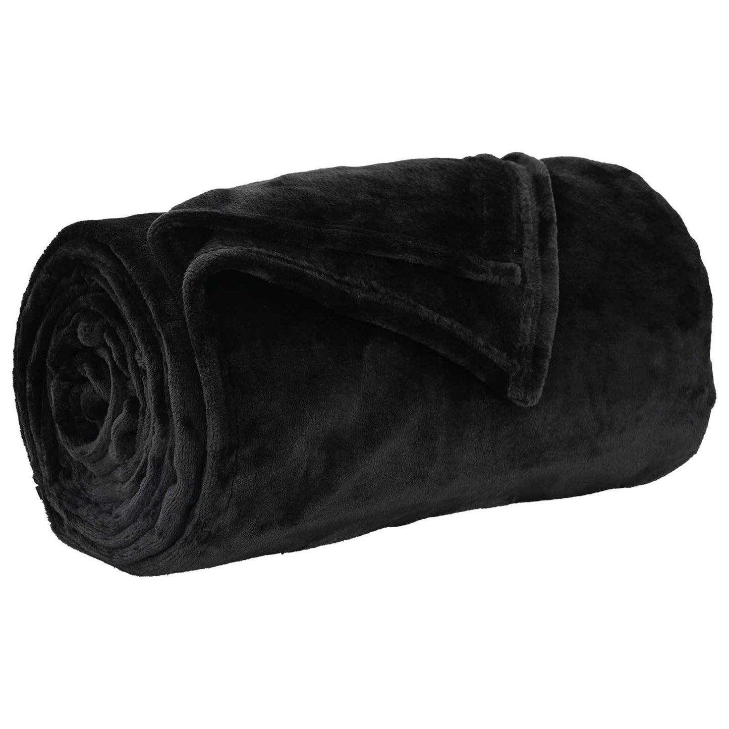 Throw Blanket Black 130 x 150 cm Fleece