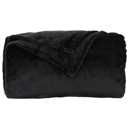 Throw Blanket Black 130 x 150 cm Fleece