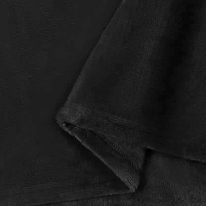 Throw Blanket Black 240 x 270 cm Fleece