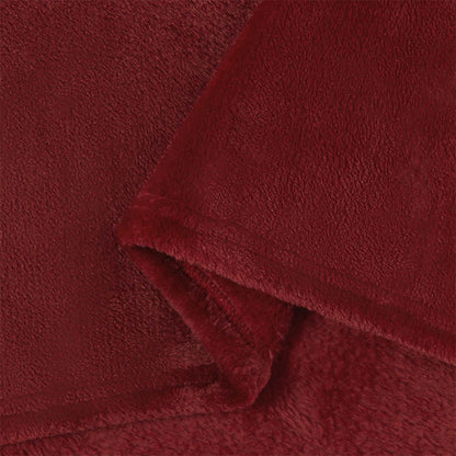 Throw Blanket Bordeaux Red 150 x 200 cm Fleece