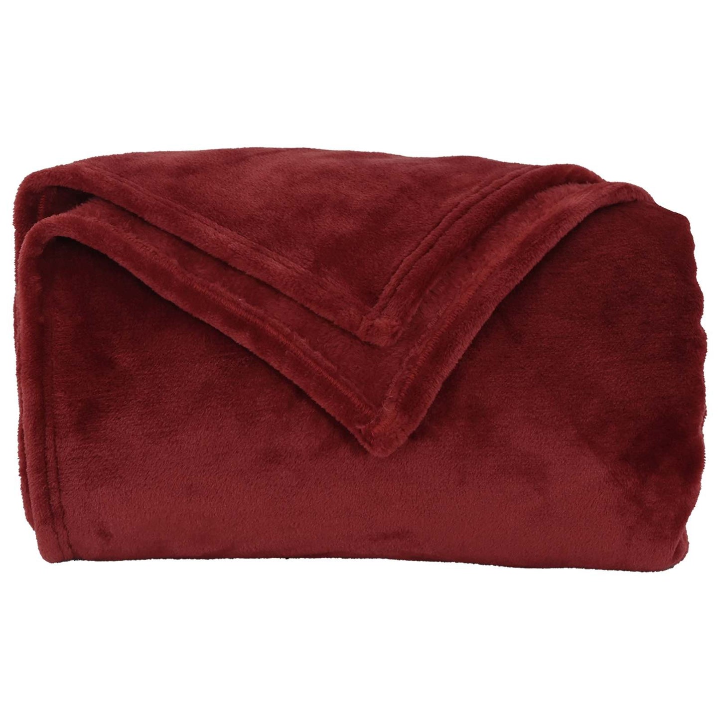 Throw Blanket Bordeaux Red 220 x 240 cm Fleece