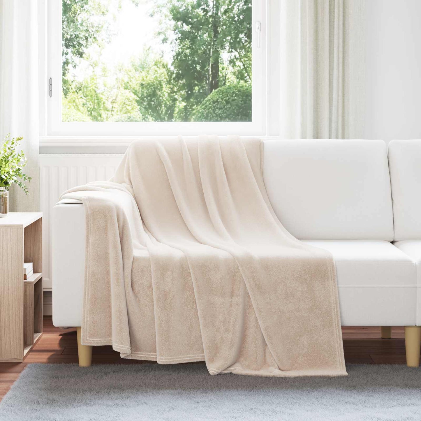Throw Blankets 6 pcs Beige 150 x 200 cm Fleece
