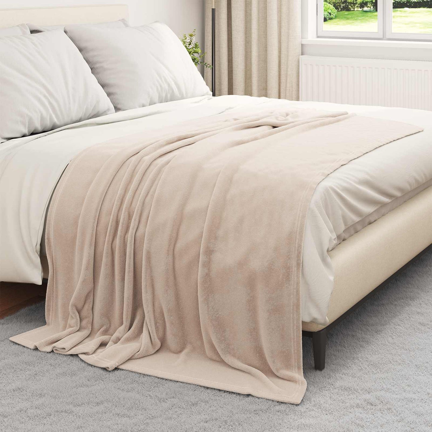 Throw Blankets 6 pcs Beige 150 x 200 cm Fleece