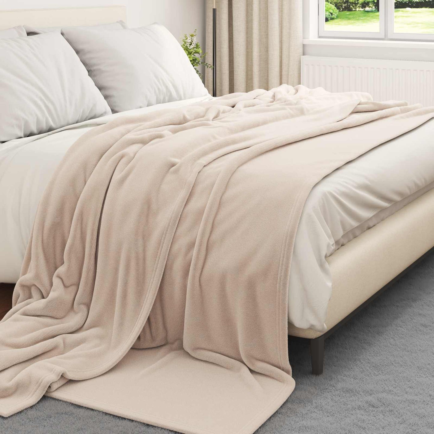 Throw Blankets 6 pcs Beige 220 x 240 cm Fleece