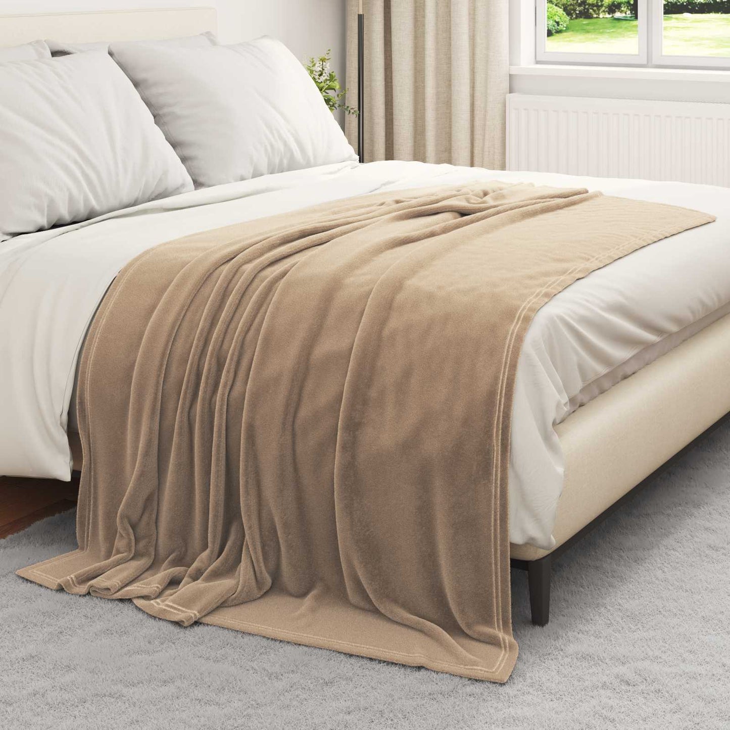 Throw Blankets 6 pcs Camel 150 x 200 cm Fleece