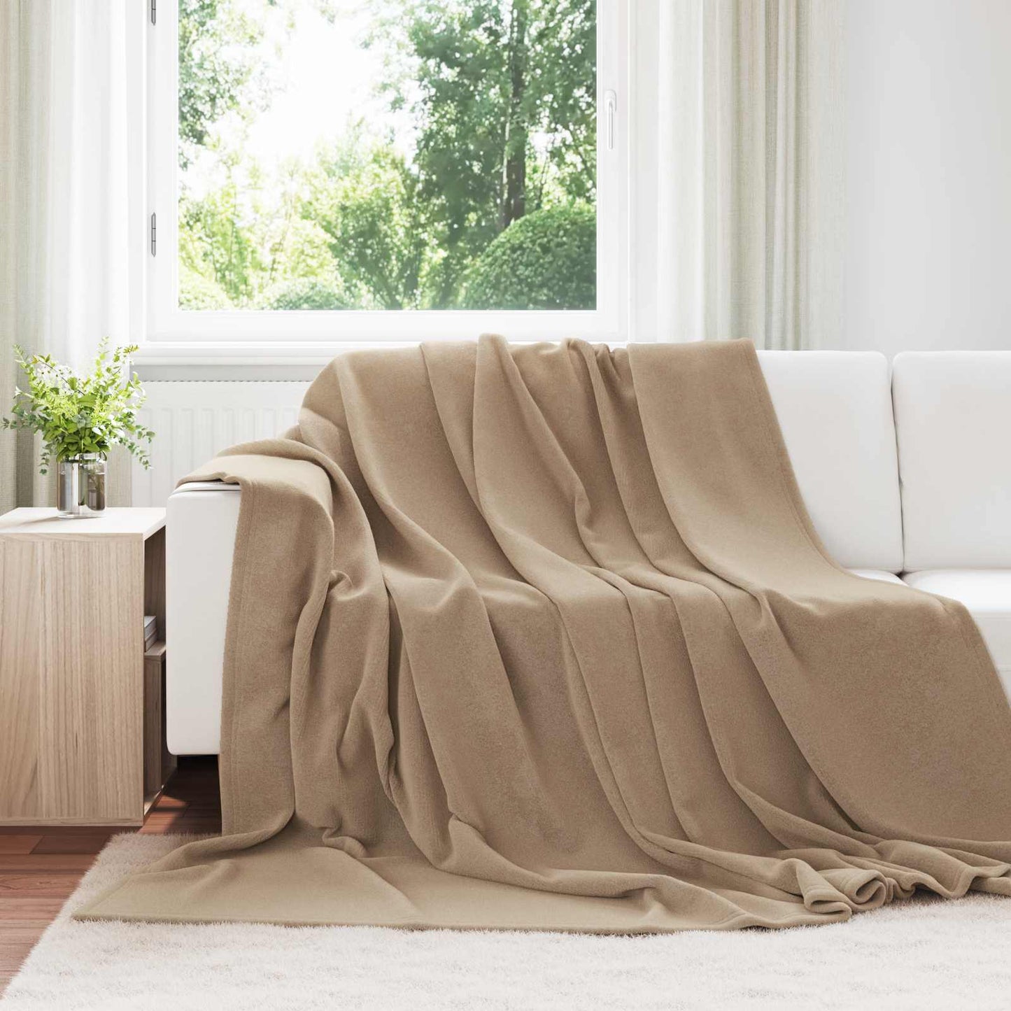 Throw Blankets 6 pcs Camel 240 x 270 cm Fleece