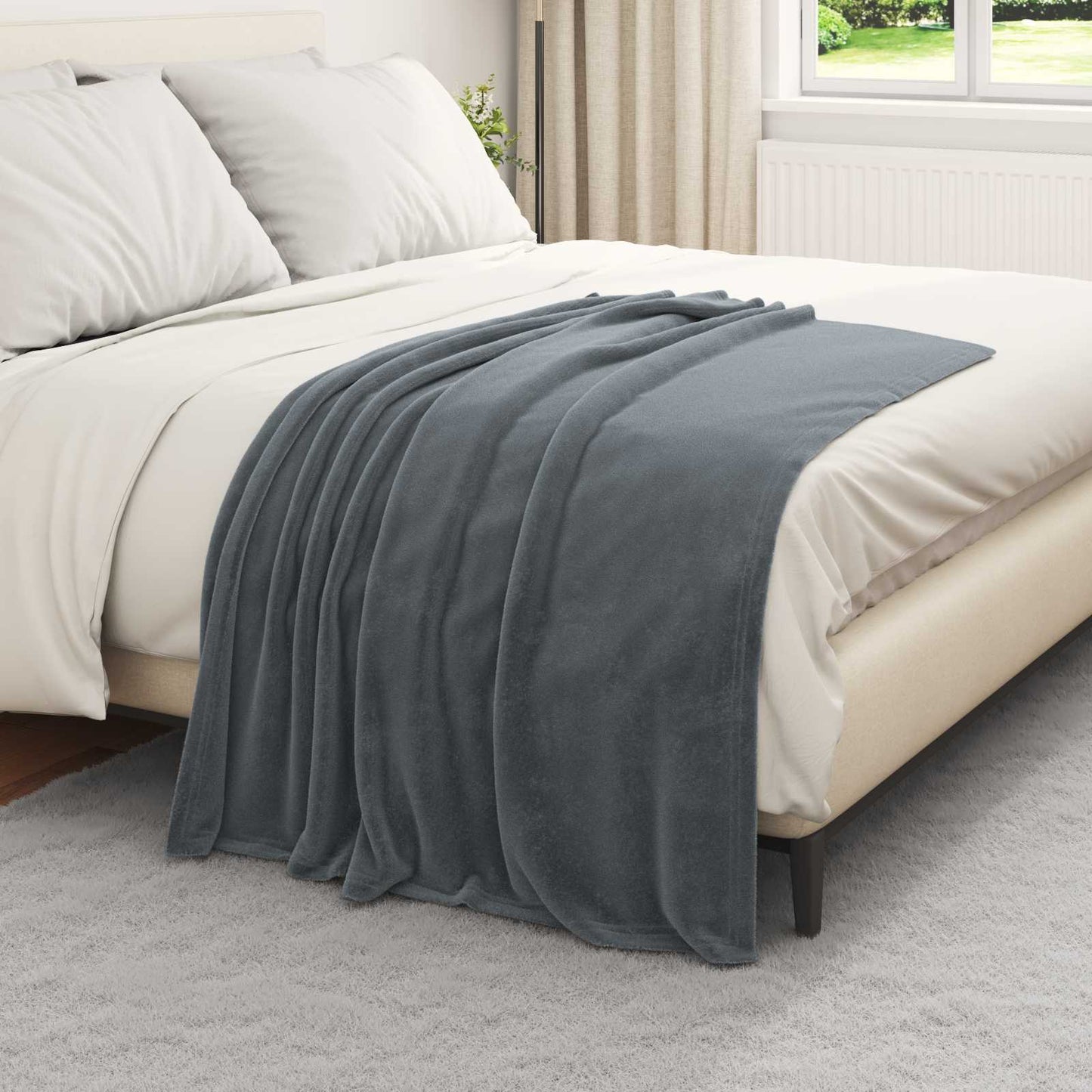 Throw Blankets 6 pcs Dark Grey 130 x 150 cm Fleece