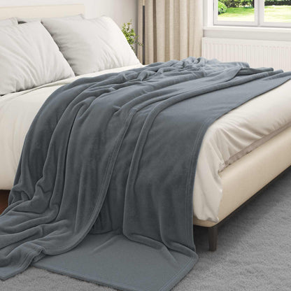 Throw Blankets 6 pcs Dark Grey 220 x 240 cm Fleece