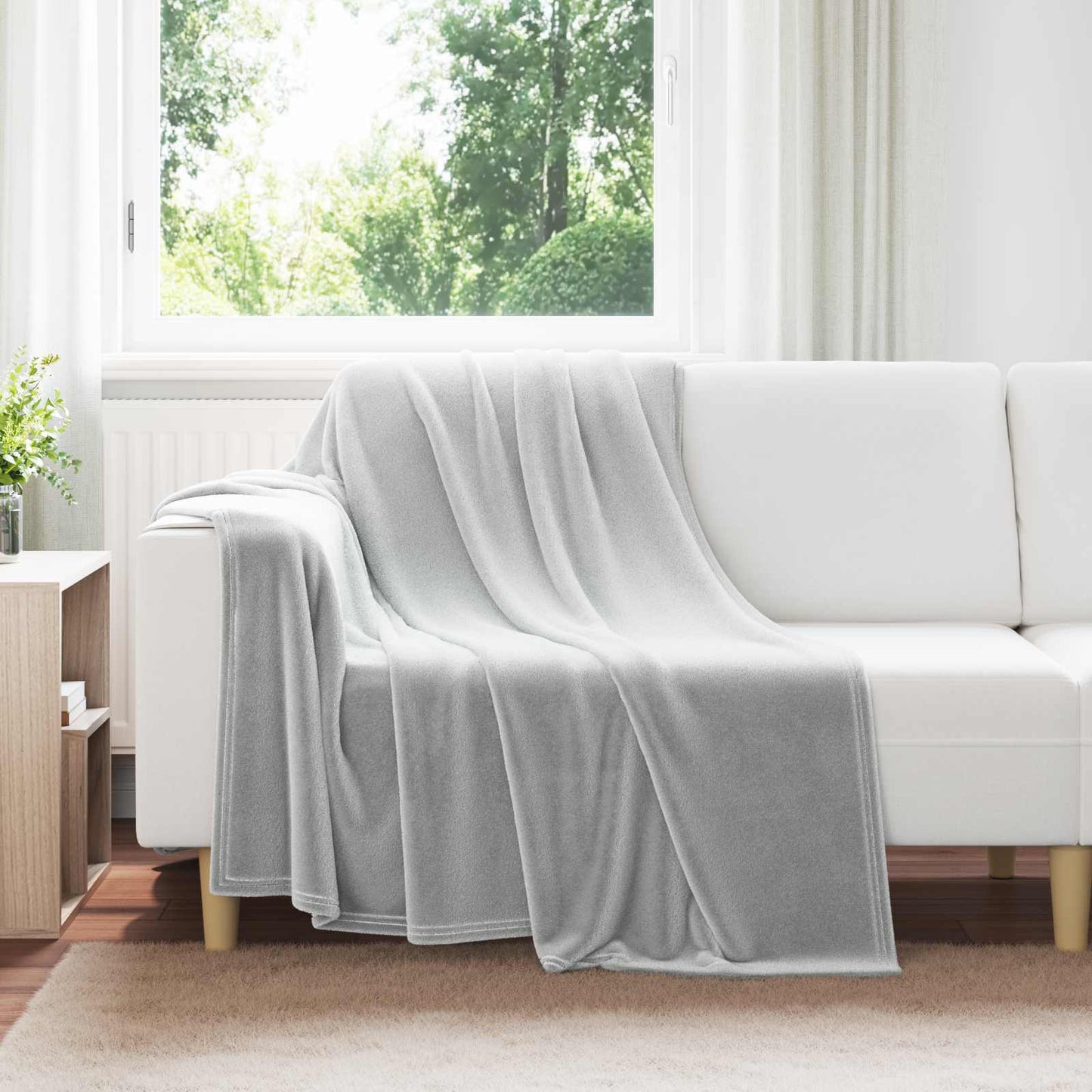 Throw Blankets 6 pcs Grey 150 x 200 cm Fleece
