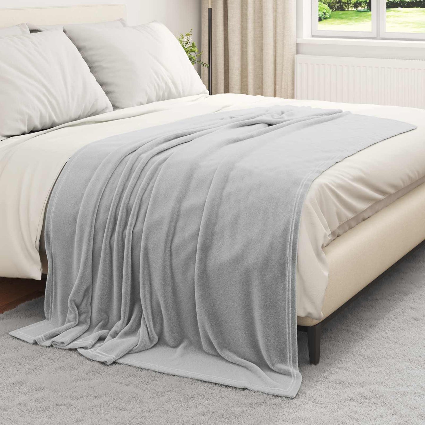 Throw Blankets 6 pcs Grey 150 x 200 cm Fleece