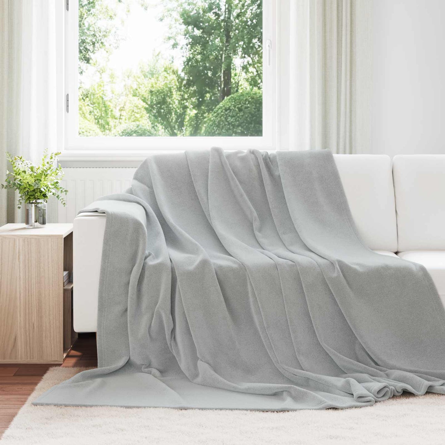 Throw Blankets 6 pcs Grey 240 x 270 cm Fleece