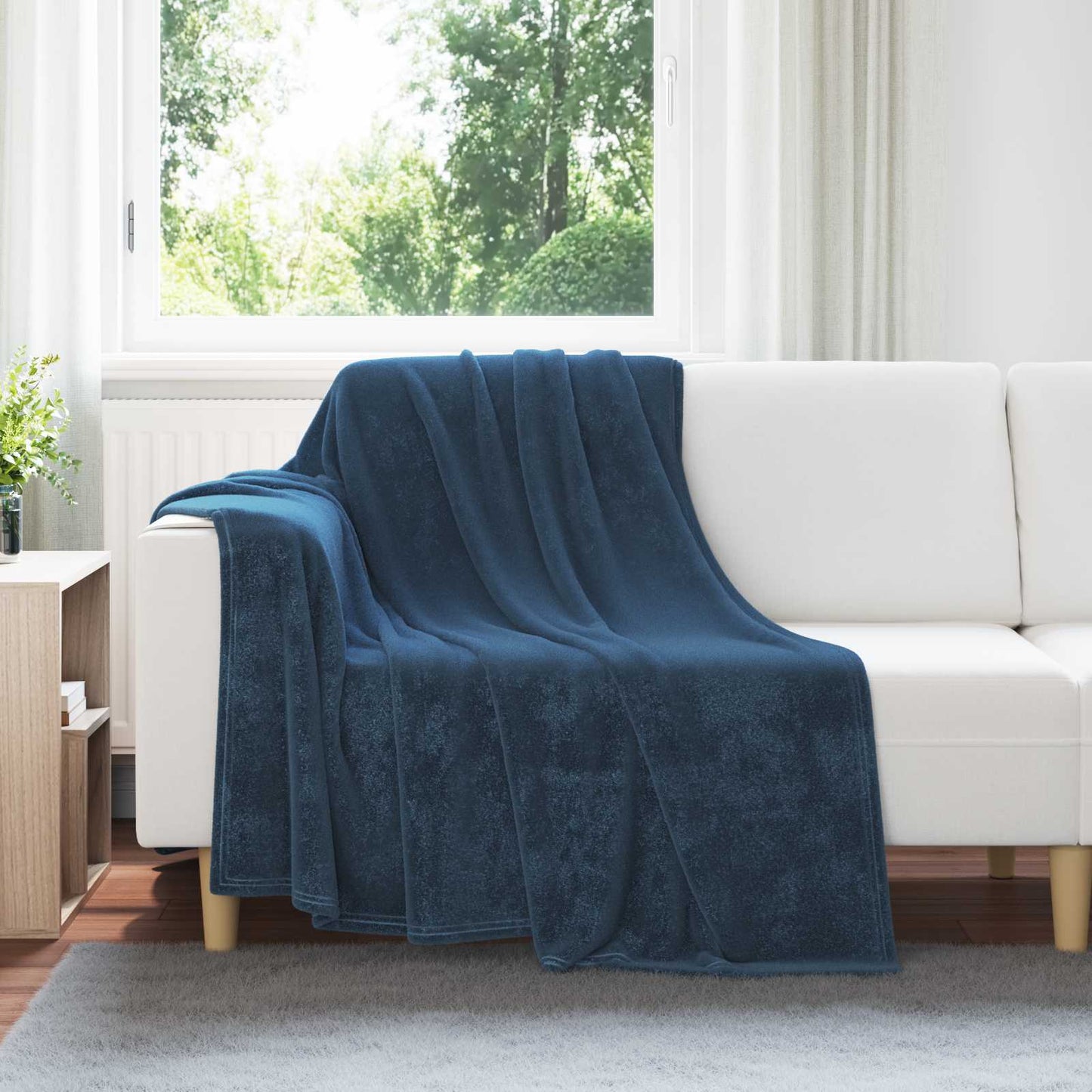 Throw Blankets 6 pcs Navy Blue 150 x 200 cm Fleece