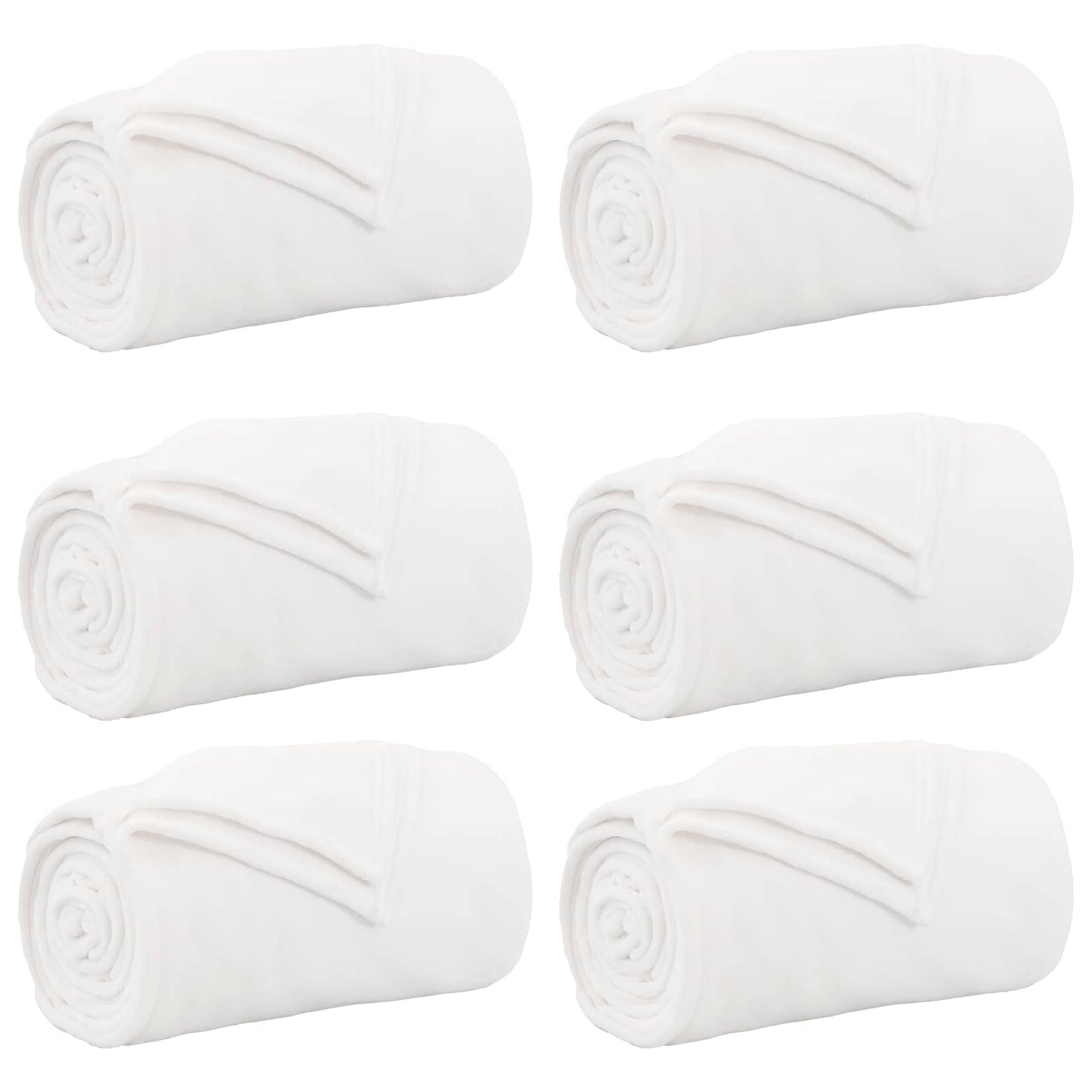 Throw Blankets 6 pcs White 130 x 150 cm Fleece