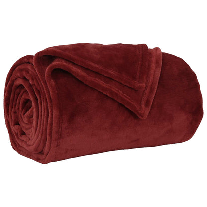 Throw Blankets 6 pcs Bordeaux Red 130 x 150 cm Fleece