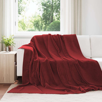 Throw Blankets 6 pcs Bordeaux Red 220 x 240 cm Fleece