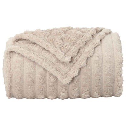 Throw Blanket Beige 150 x 130 cm Fleece