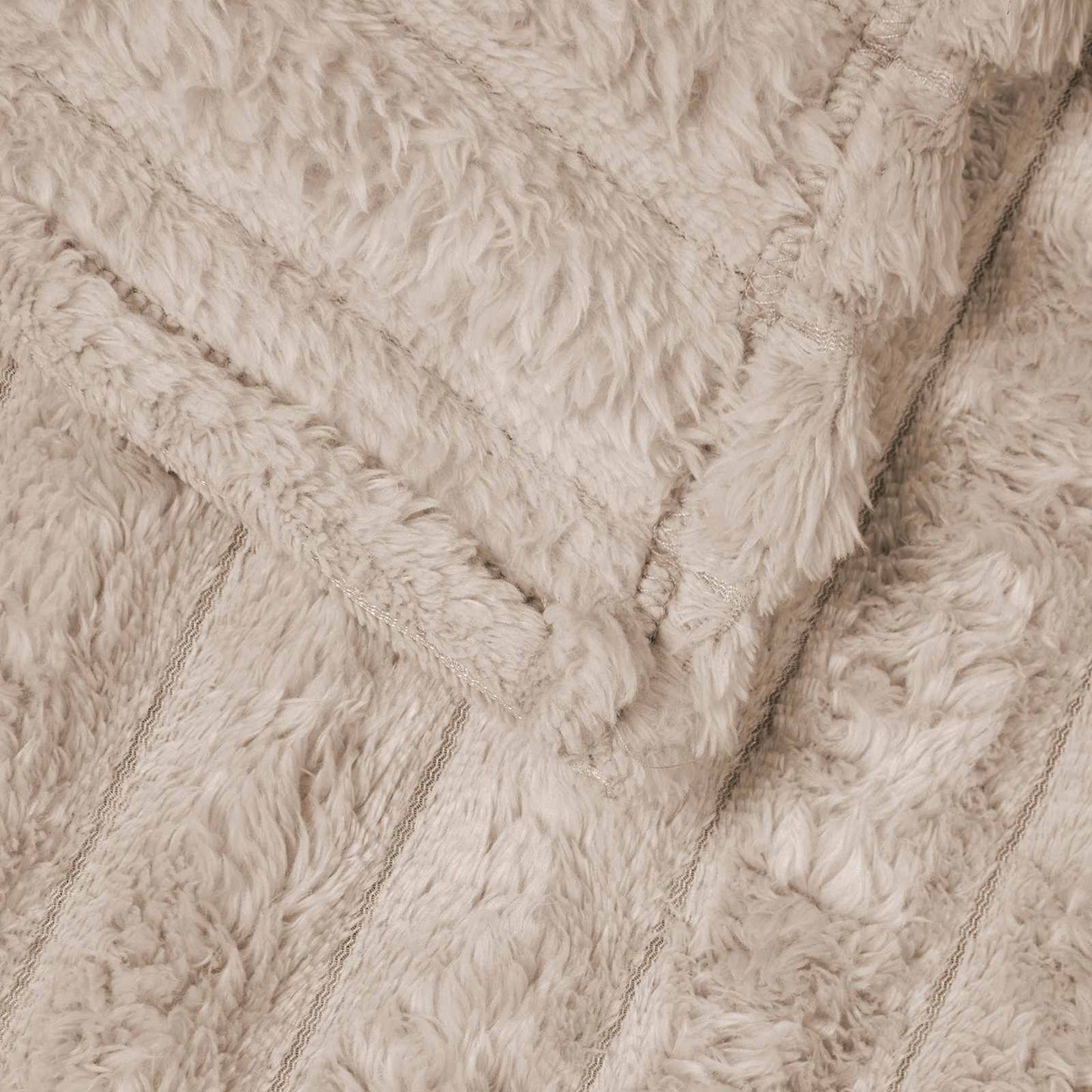 Throw Blanket Beige 240 x 220 cm Fleece