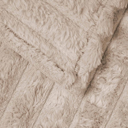Throw Blanket Beige 240 x 220 cm Fleece