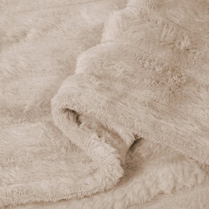 Throw Blanket Beige 240 x 220 cm Fleece