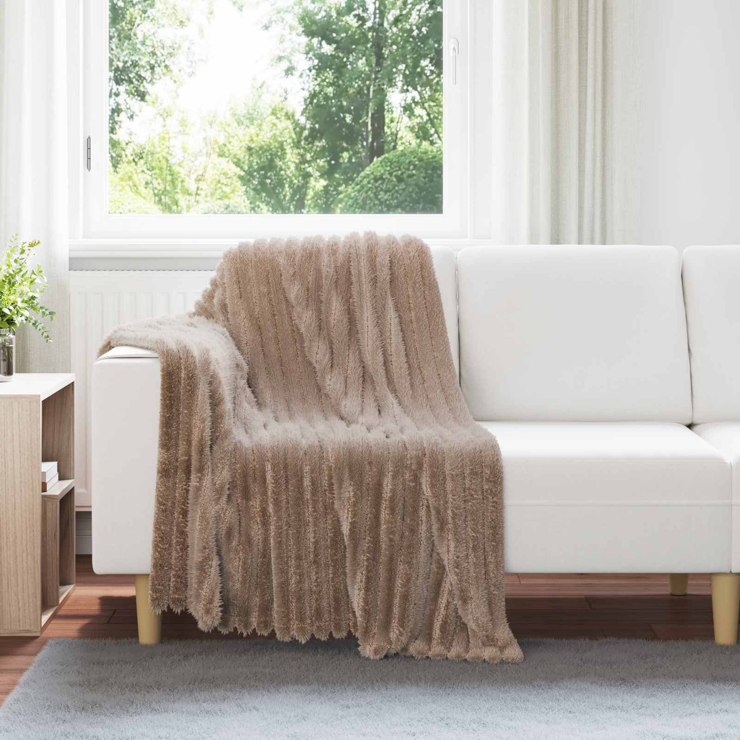 Throw Blanket Camel 150 x 130 cm Fleece