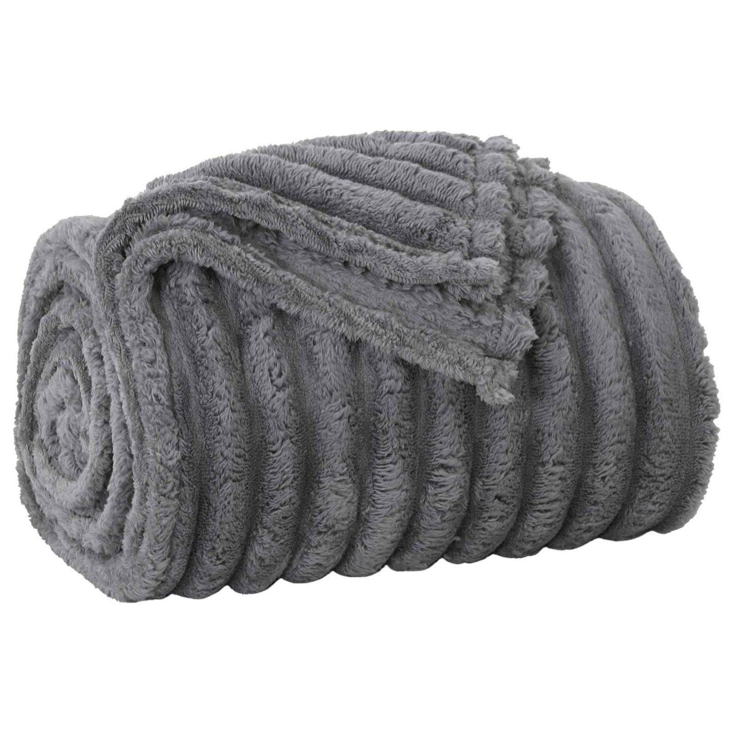 Throw Blanket Dark Grey 200 x 150 cm Fleece