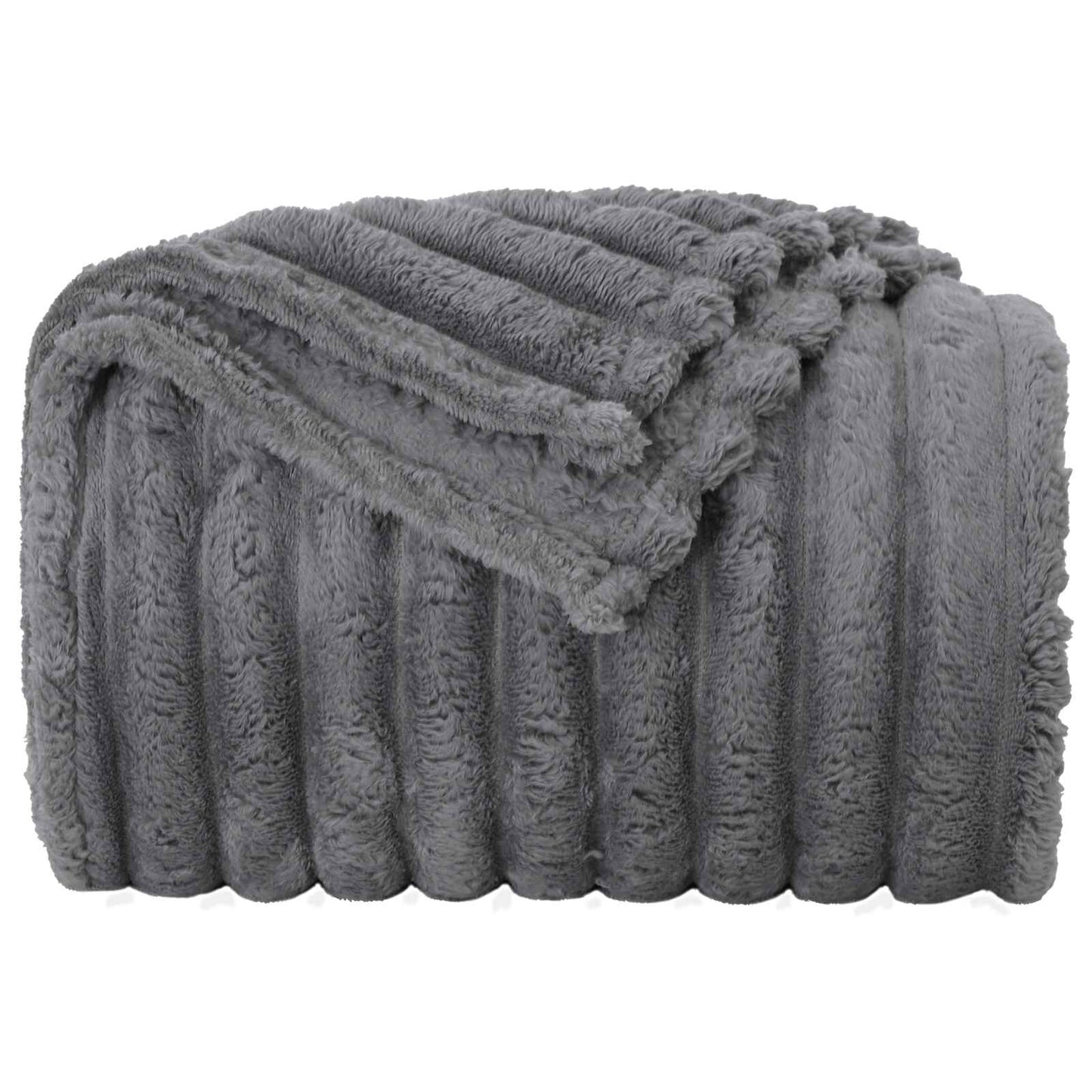 Throw Blanket Dark Grey 200 x 150 cm Fleece