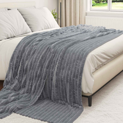 Throw Blanket Dark Grey 270 x 240 cm Fleece