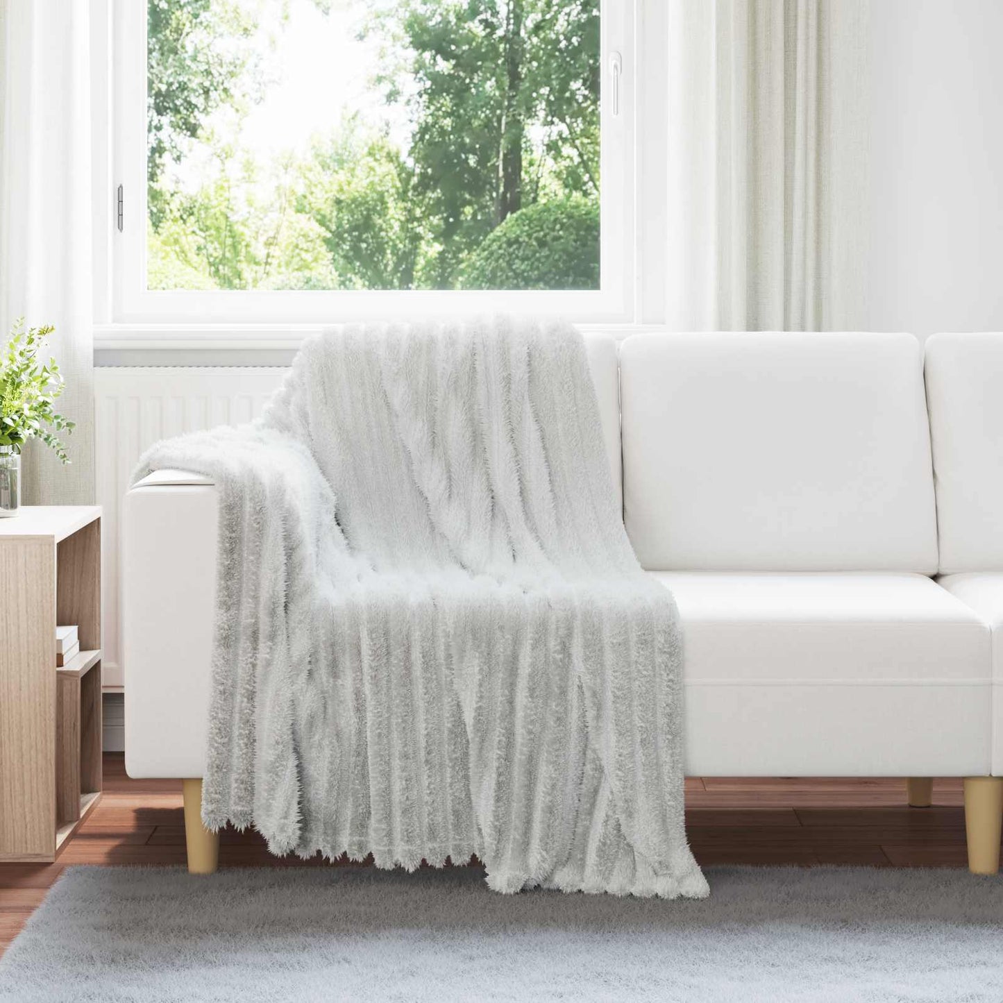 Throw Blanket Grey 150 x 130 cm Fleece