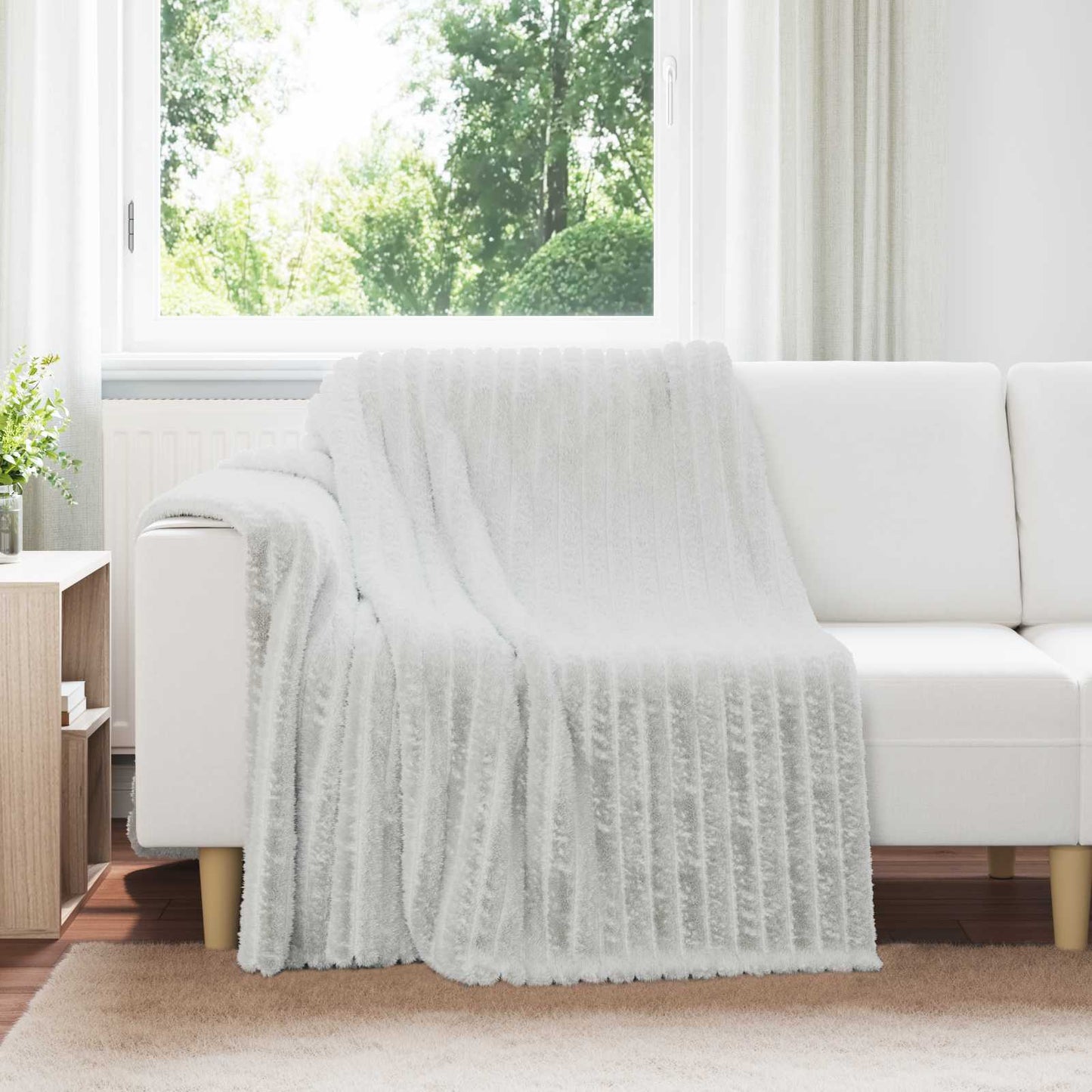 Throw Blanket Grey 200 x 150 cm 0.8 kg Fleece
