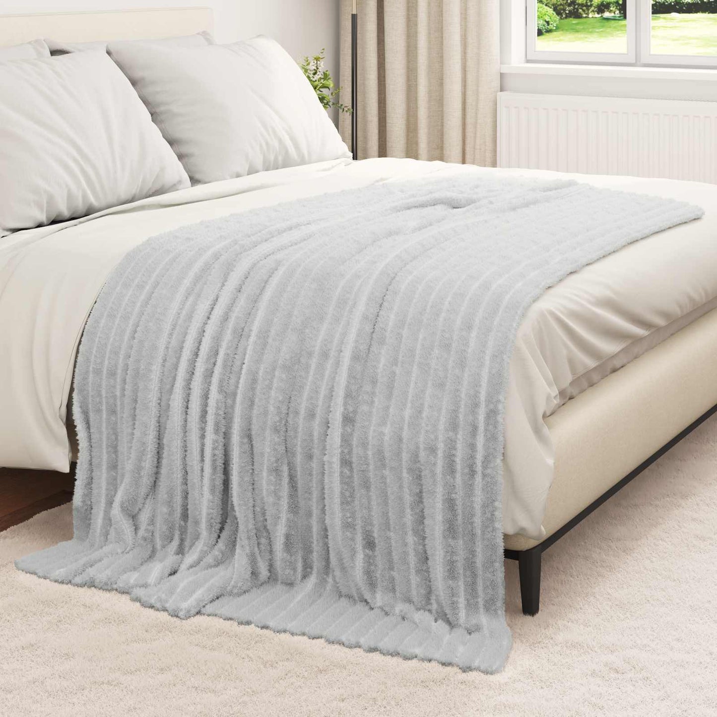 Throw Blanket Grey 200 x 150 cm 0.8 kg Fleece
