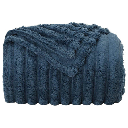 Throw Blanket Navy Blue 240 x 220 cm Fleece