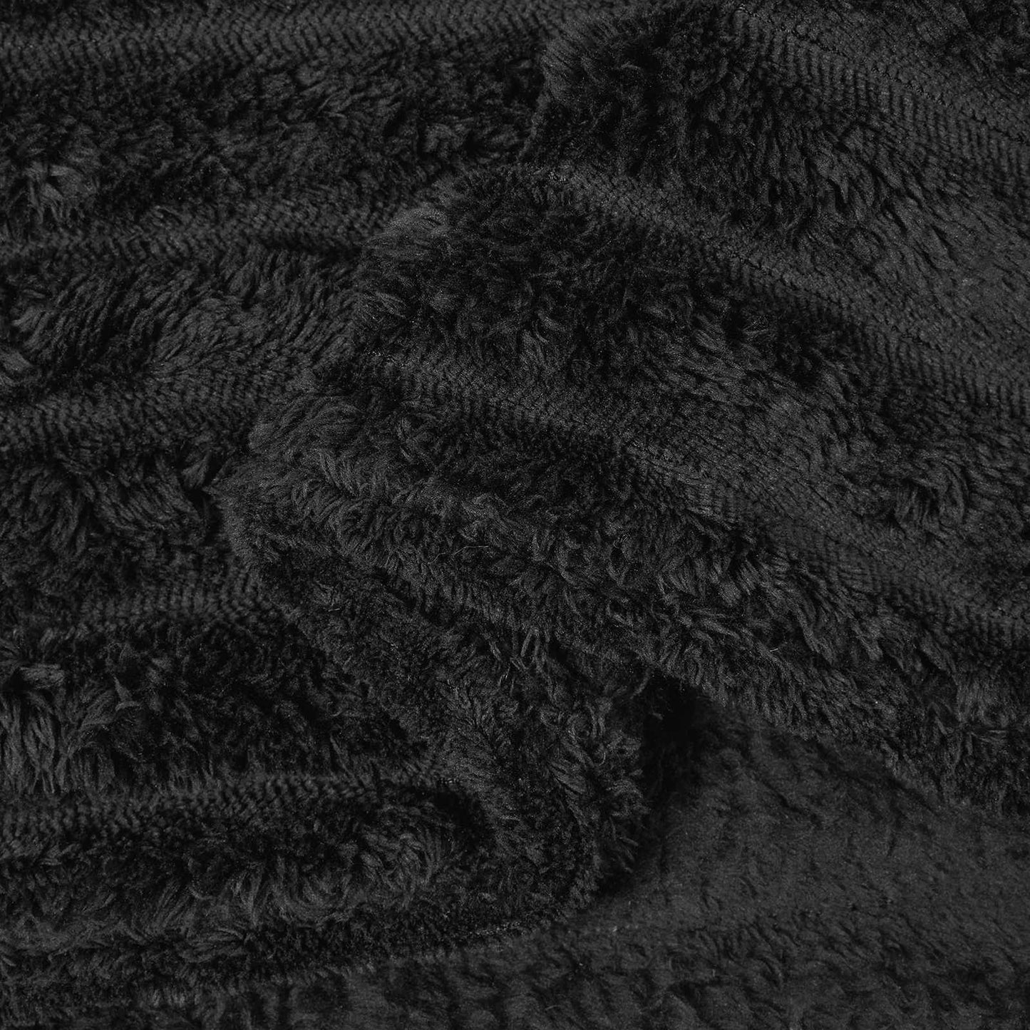 Throw Blanket Black 200 x 150 cm Fleece