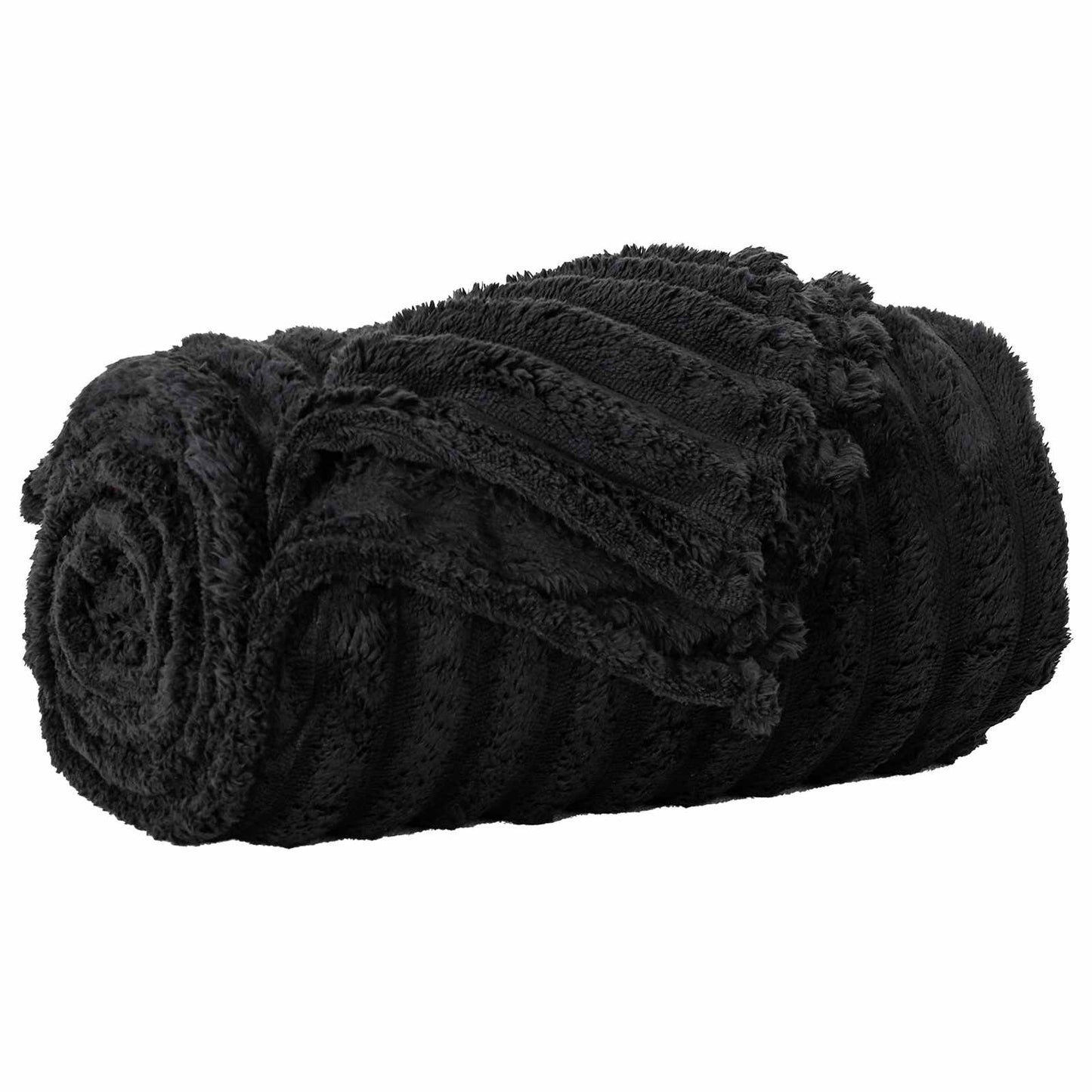 Throw Blanket Black 200 x 150 cm Fleece